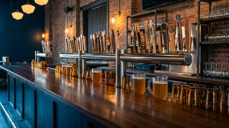 Tap handles and glassware on a polished bar, How to Start a Brewery or Brewpub in Arkansas