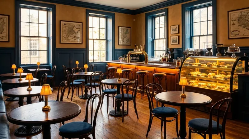 Warm cafe interior with bistro tables, How to Start a Restaurant in Arkansas