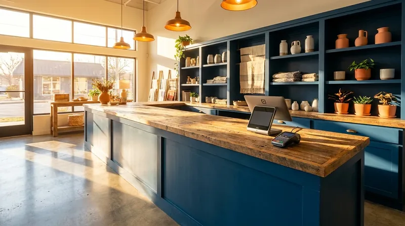 Shop counter with a card reader and shelves of homewares, How to Become a Walmart Supplier From Arkansas